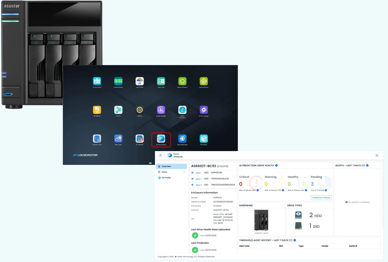 DA Drive Analyzer in ASUSTOR ADM